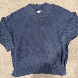 Women's Navy V-Neck Sweater